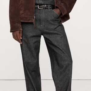 Banana Republic Jeans Mens 32x30 Tapered Trouser Denim Pockets Black Rinse Wash